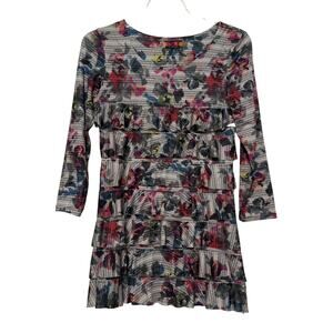 Melia Kozan Isle Cha-Cha Ruffled Printed Dress/Tunic, Size S